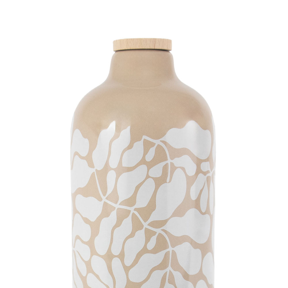 Keramische dierenurn “Wavy Leaves” - hoog