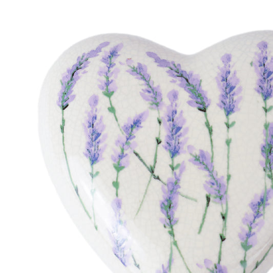 Keramische urn "Heart with Lavender"