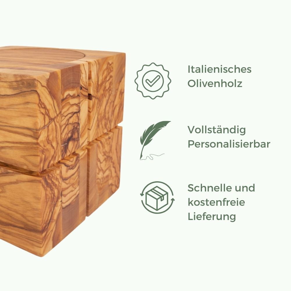 Houten urn