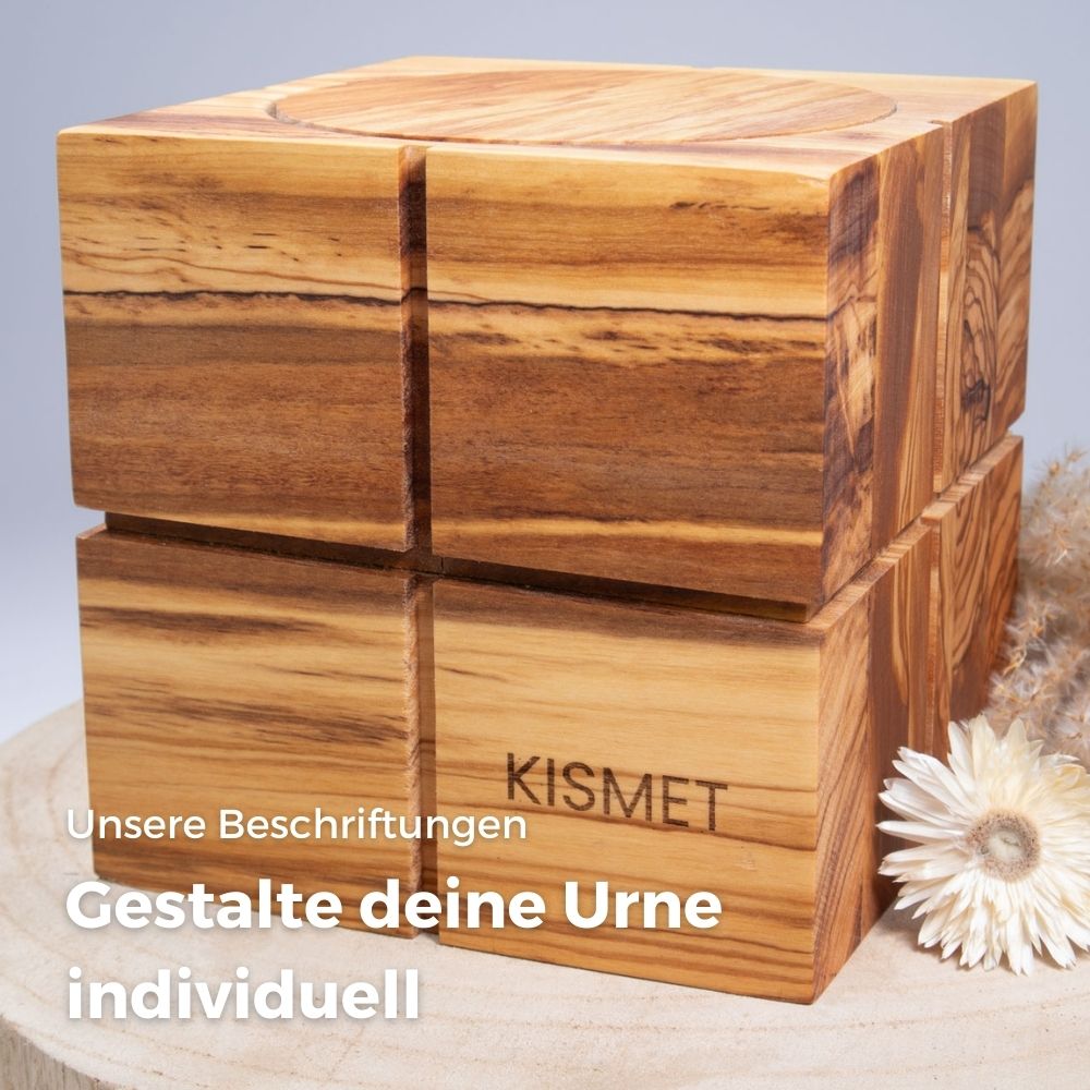 Houten urn