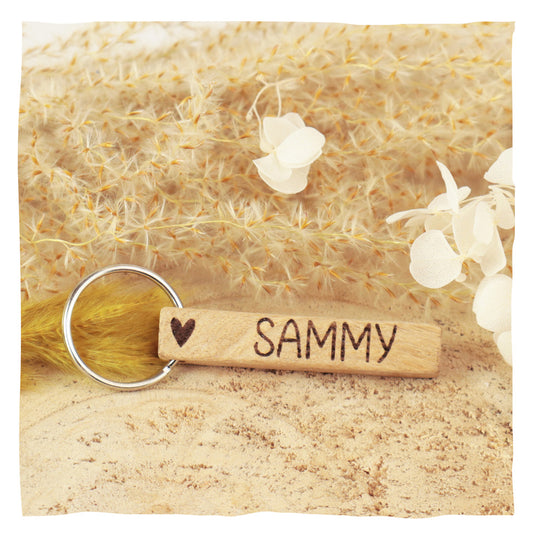 Sleutelhanger "Natuur" - met de naam van uw huisdier in blokletters met motief