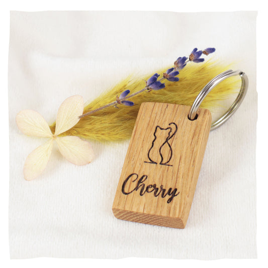 Sleutelhanger "Cat" - met de naam van uw huisdier in handschrift
