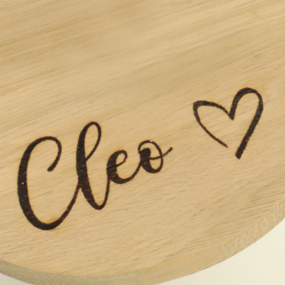 Individuele opschrift in handschrift met hartje