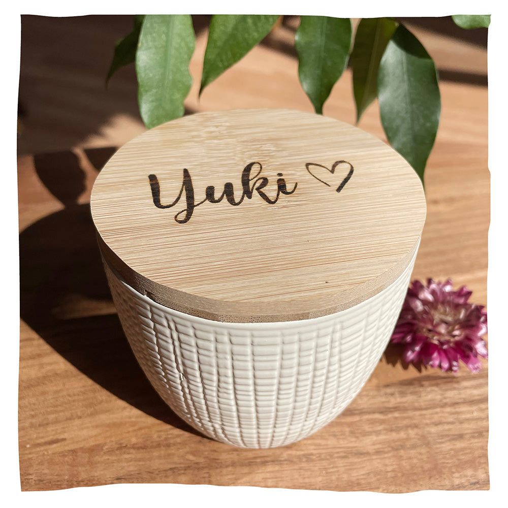 Individuele opschrift in handschrift met hartje