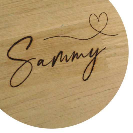 Individuele inscriptie in handschrift met vliegend hartje