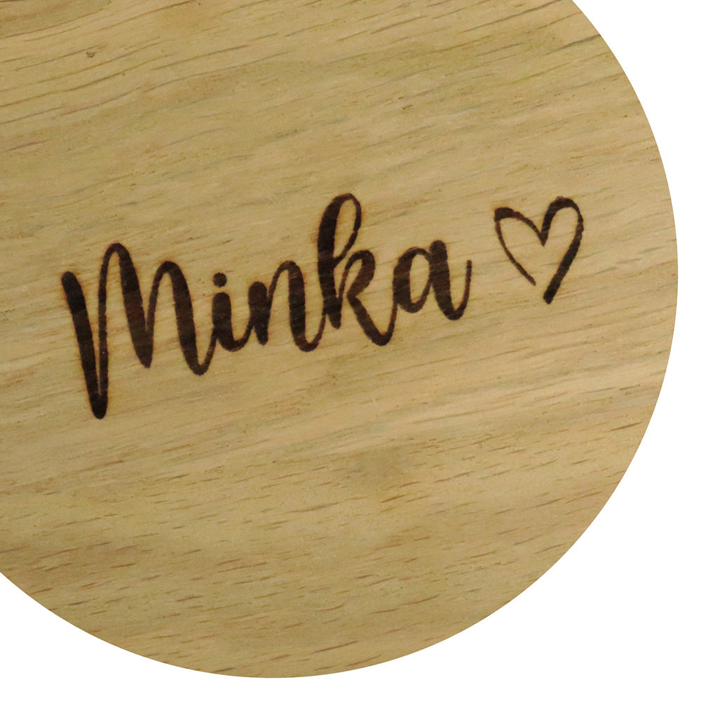 Individuele opschrift in handschrift met hartje