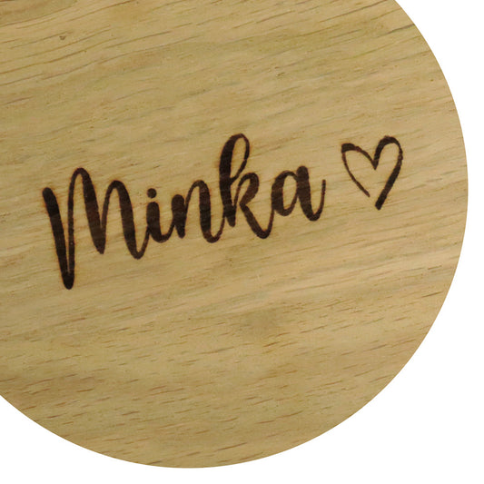 Individuele opschrift in handschrift met hartje