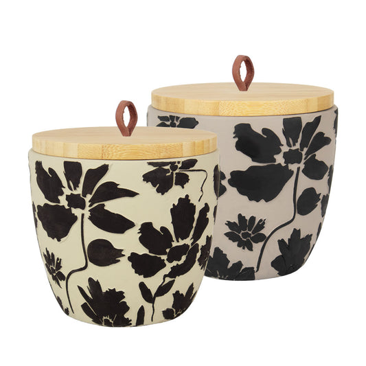 Keramische urn "3D bloemen"