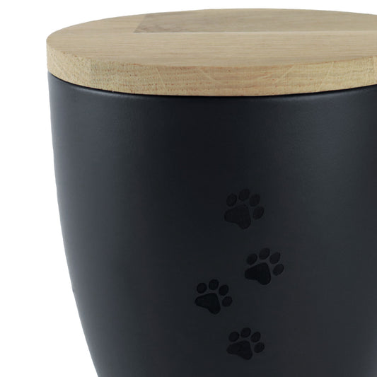 Keramische urn "Black met pootjes"