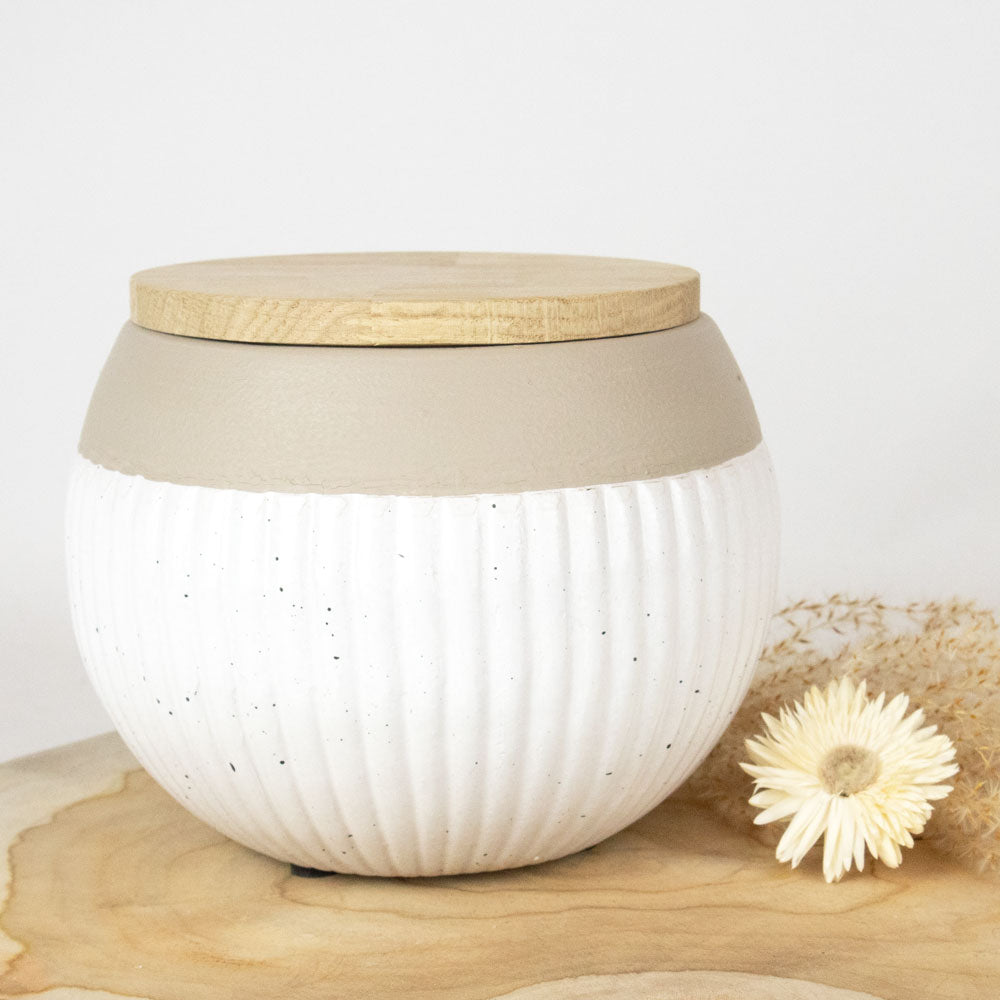 Keramische urn „Skandi“ - Groeven