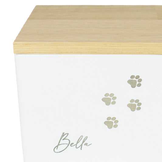 Keramische urn "White Cube met pootjes"