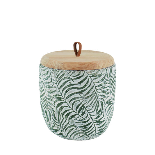 Keramische urn "Tropische bladeren"