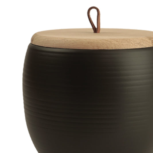 Keramische urn Zwart "bol"