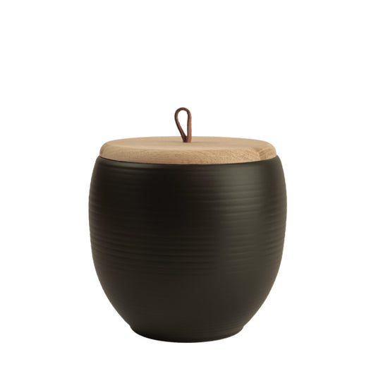 Keramische urn Zwart "bol"