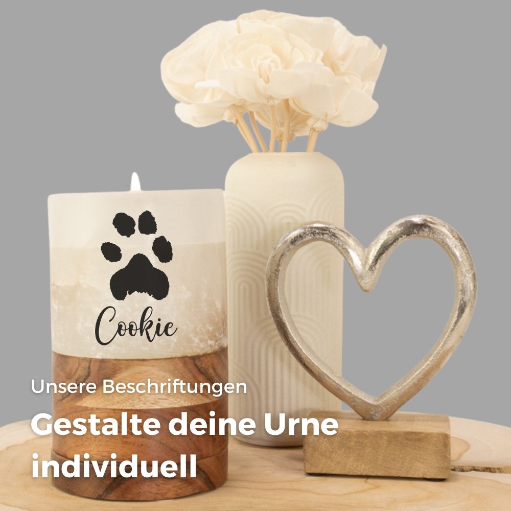 Dieren urn “Candlelight of Memory” - albast en mango