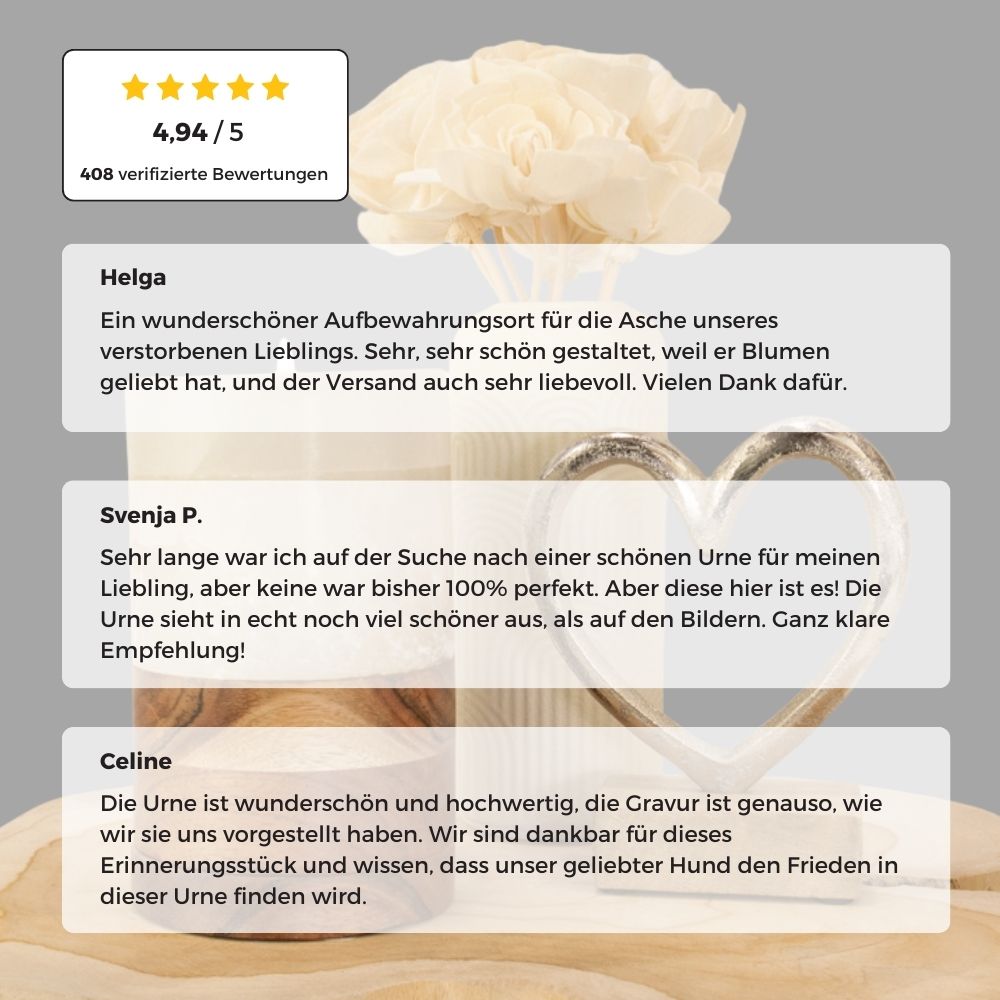 Dieren urn “Candlelight of Memory” - albast en mango
