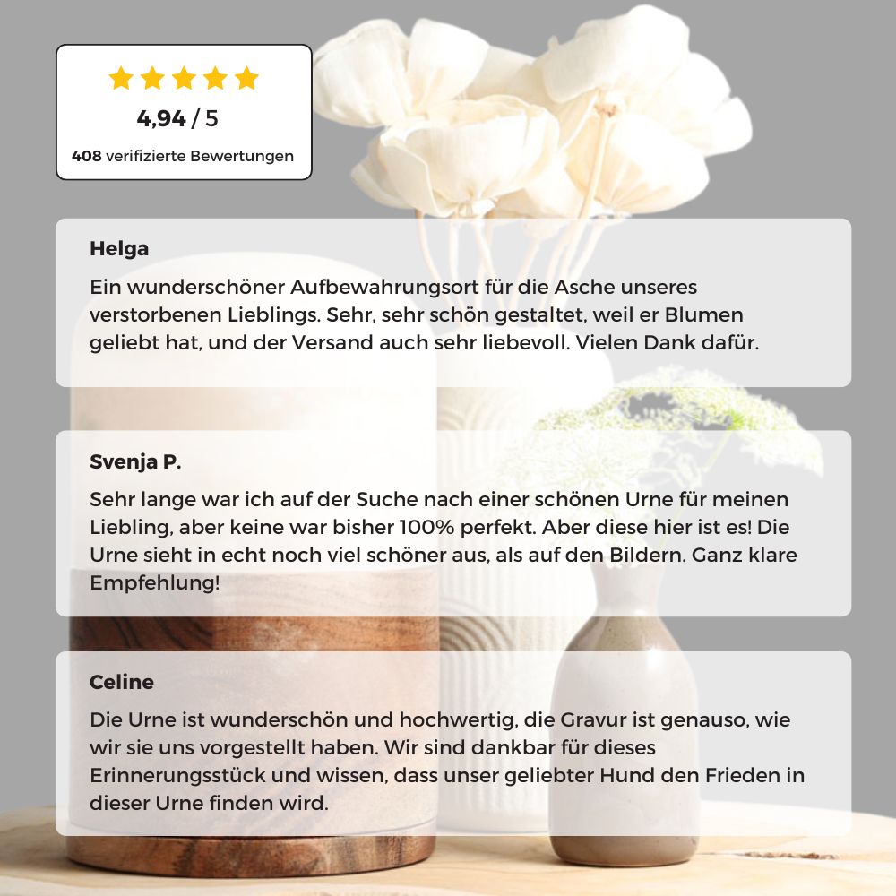 Dieren urn “Light of Memory” - albast en mango