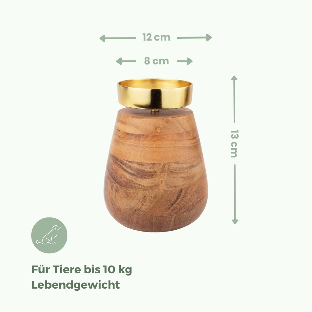 Houten urn “Rays of Light met gedenklicht