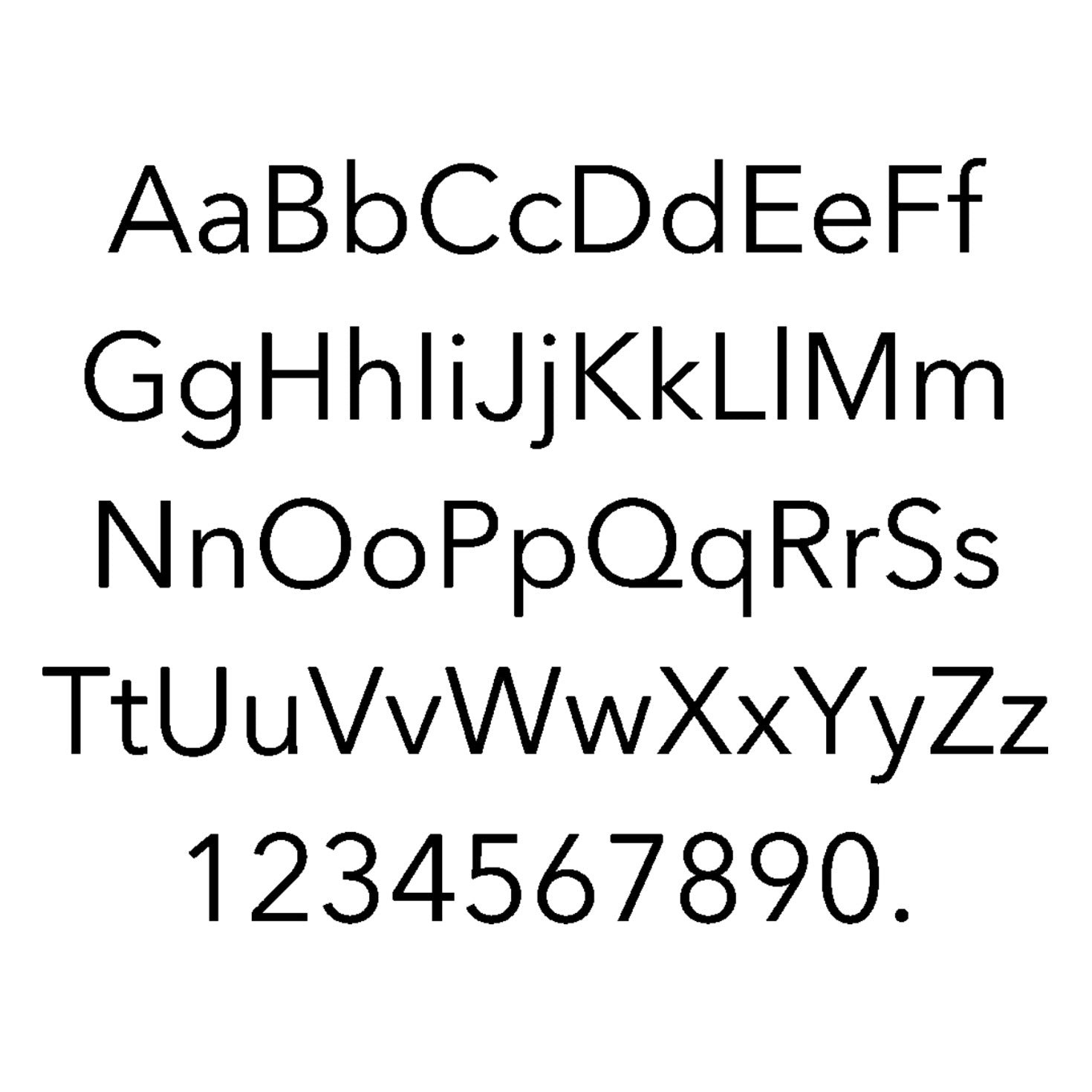 Standaard belettering in blokletters