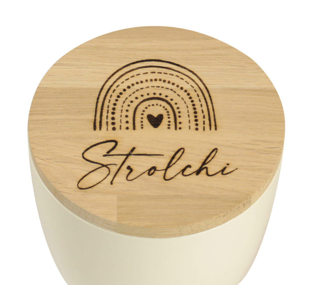 Individuele inscriptie in handschrift met regenboog