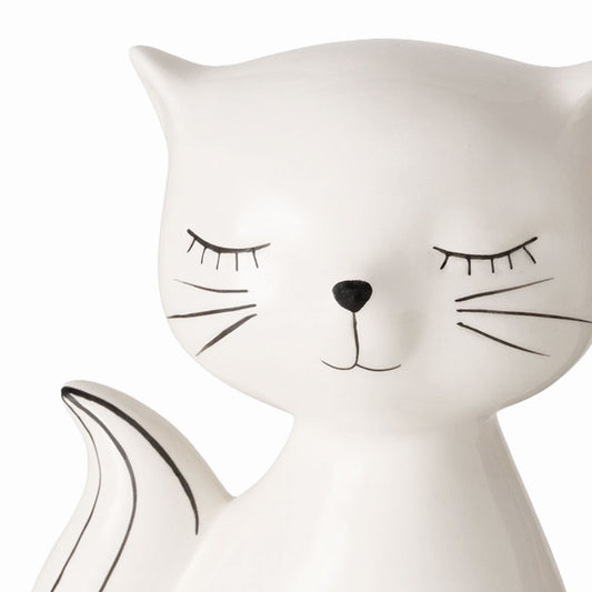 Keramische urn "Witte Kat met Hart"