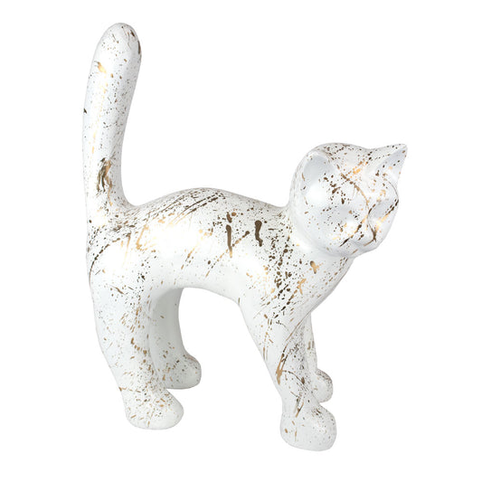 Dierenurn "Artsy White Kitty"