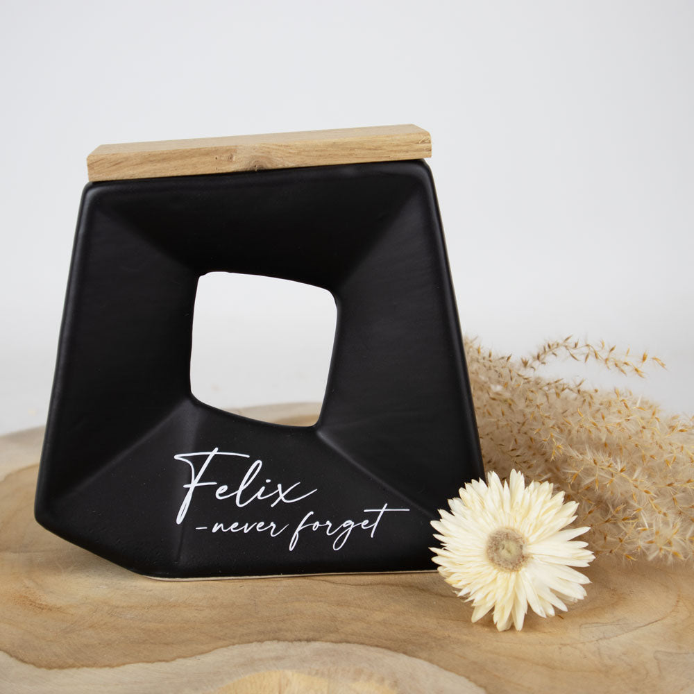 Individuele inscriptie op de urn - Hoge kwaliteit Vinyl print