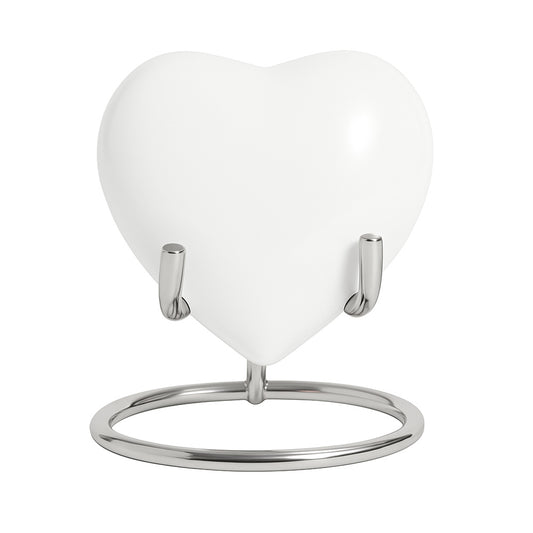 Witte hart handvuller "Heart" met de as van je huisdier