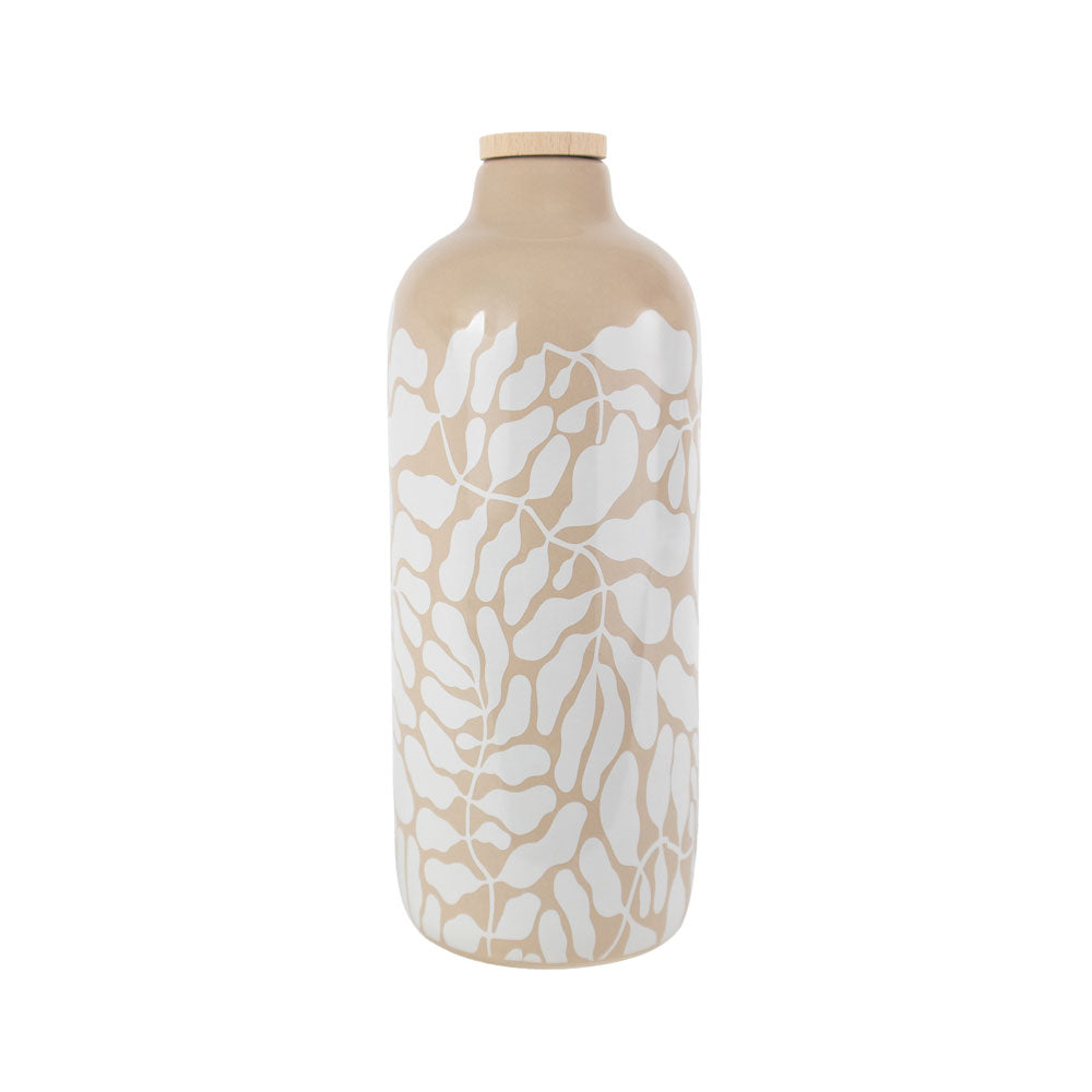 Keramische dierenurn “Wavy Leaves” - hoog