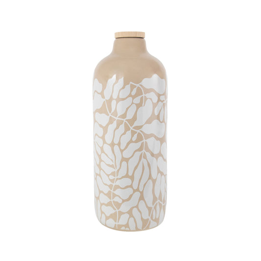 Keramische dierenurn “Wavy Leaves” - hoog