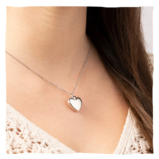 Ashalsketting "Hart" in 925 zilver - aanpasbaar