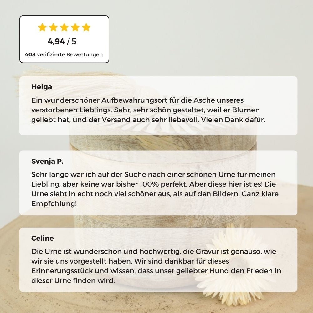 Biologisch afbreekbare urn 