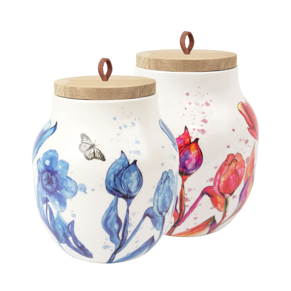 Keramische dierenurn “Flowers”