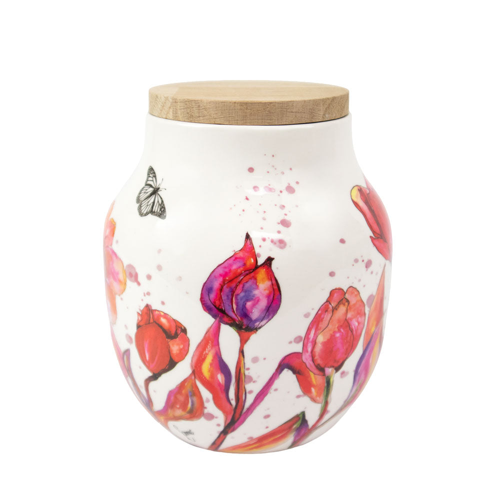Keramische dierenurn “Flowers”