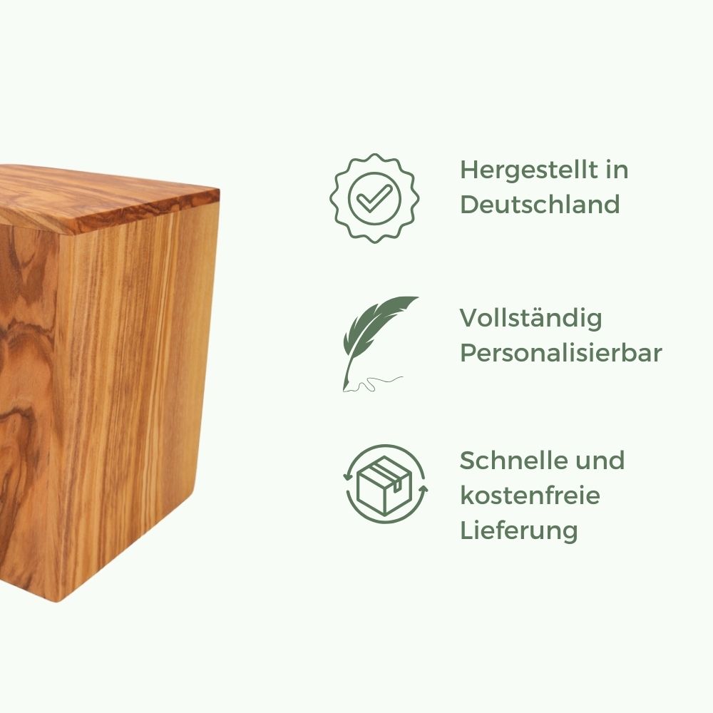 Houten urn 