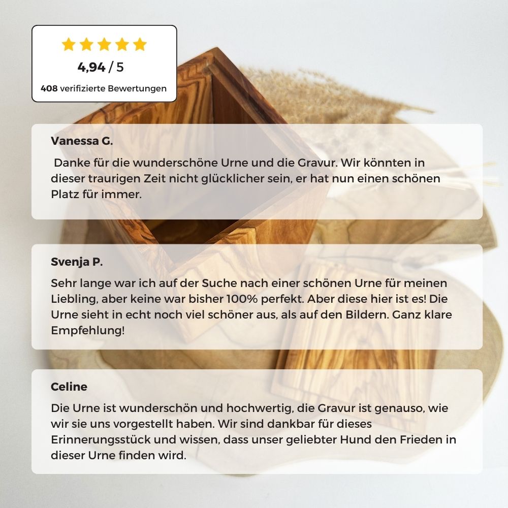 Houten urn 