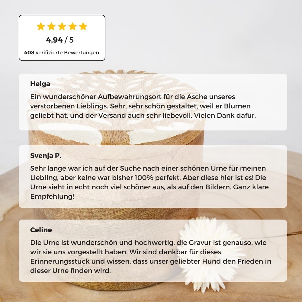 Biologisch afbreekbare urn 