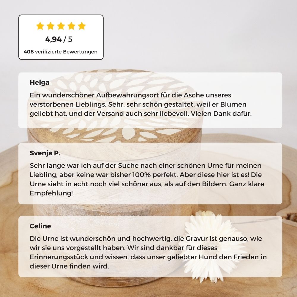 Biologisch afbreekbare urn 