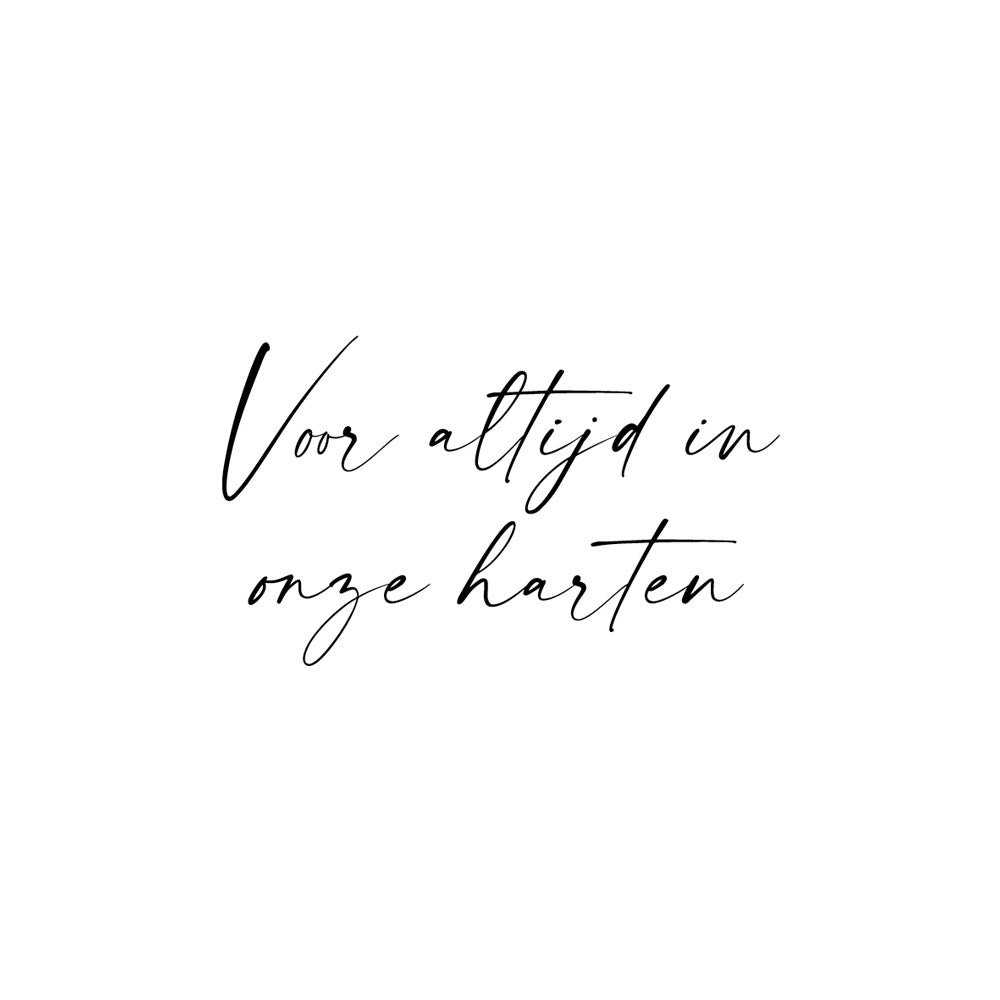 Individuele inscriptie in handschrift met spreuk