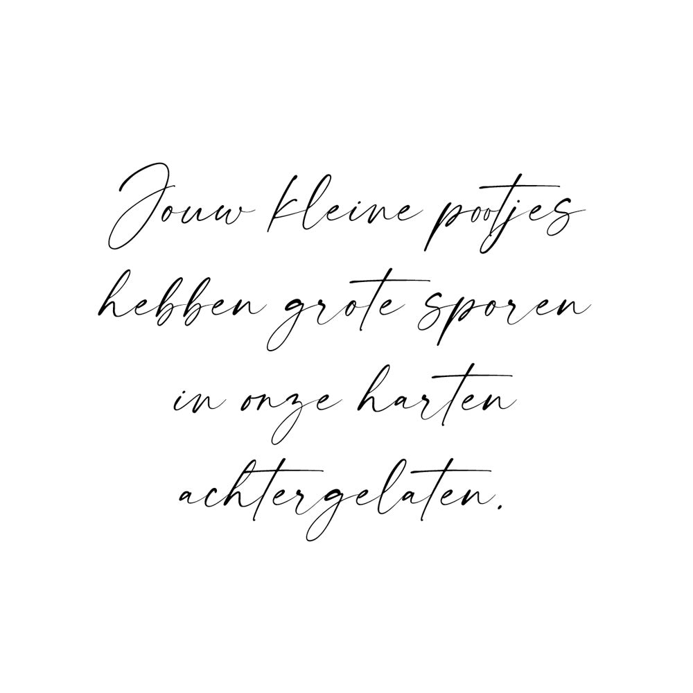 Individuele inscriptie in handschrift met spreuk